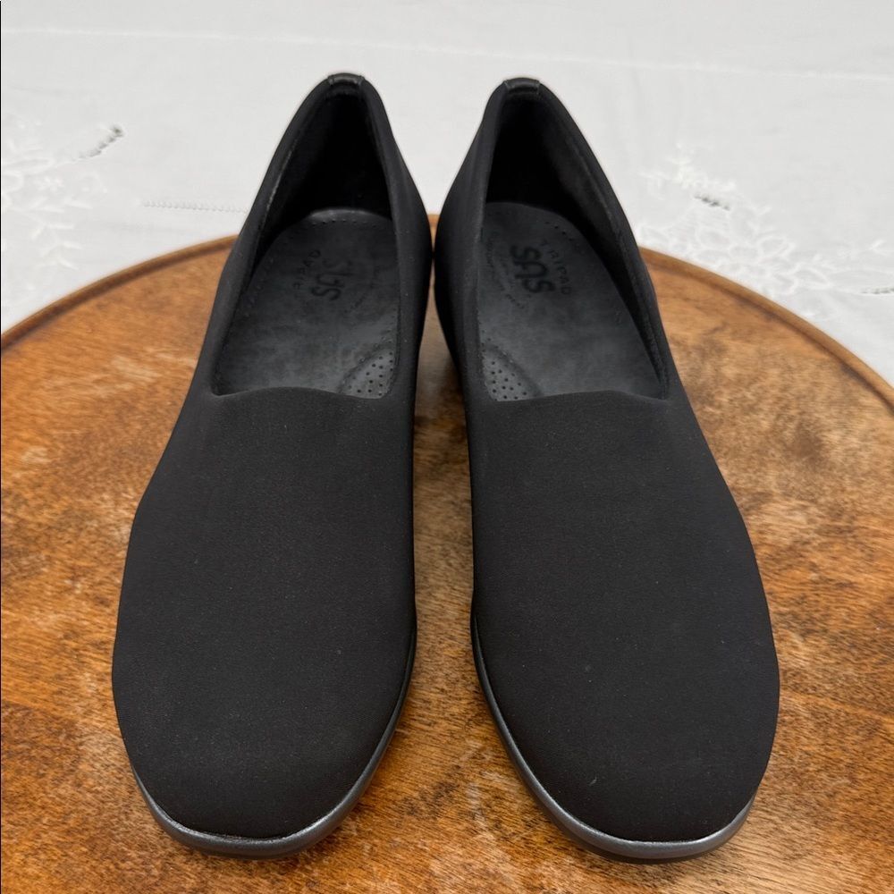 SAS Shoes Wm 9 M Bliss Black Comfort Wedge Slip On Loafer Tripad - Picture 3 of 12